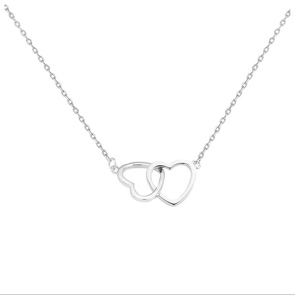 Ladies Alloy Peach Heart Double Heart Necklace Female Necklace 💞 - Picture 5 of 6